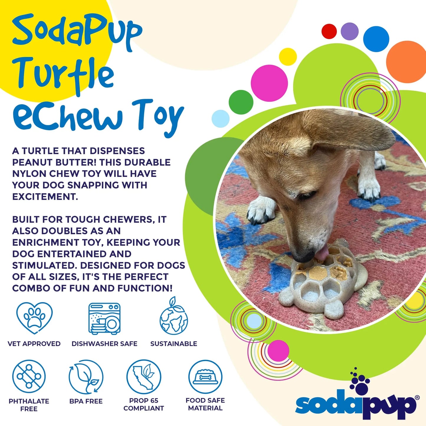 Turtle Nylon Chew Toy - Ultra-Durable Enrichment Toy